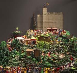Nogle Playmobil-fans ynder at bygge store dioramaer – her det historiske optog ’Hambacher Fest’, som var en del af Playmobils 40 års jubilæumsudstilling på det historiske museum i Speyer tidligere i år.