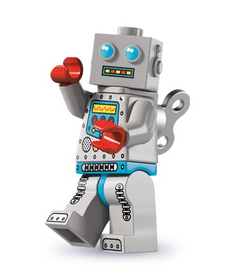 Vi kan godt lide den homage til det klassiske optrækslegetøj, som denne Lego-robot udgør. På samme tid er der noget lidt skræmmende over robottens udtryk og former, som bringer minder om gamle science fiction-film og tv-serier.