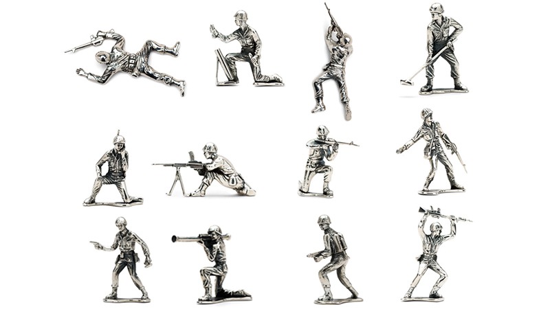 Klassiske soldaterfigurer i sølv (1)